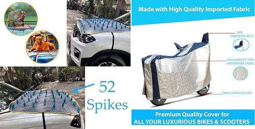Waterproof Spike Bonnet Car &  Bike/Scooty Cover Combo