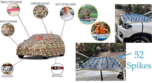 Waterproof Spike Bonnet Car Cover & Car Body Cover Combo