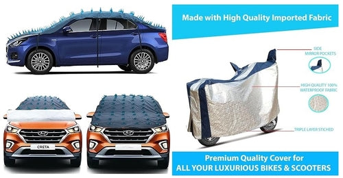 Waterproof & Dustproof Bike/Scoot & Spike Car Cover Combo