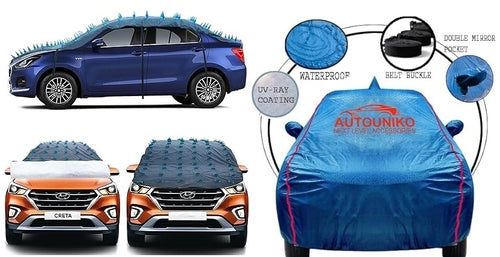 Waterproof Triple Stiched Full Body Car Cover & Spike Car Cover Combo
