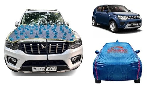 Waterproof Spike Bonnet & Triple Stiched Full Body Car Cover Combo